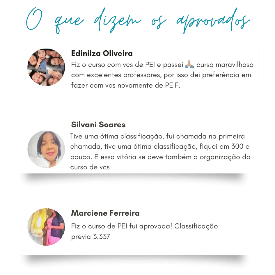 Depoimentos - O que dizem os alunos aprovados